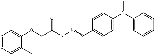 N-[(E)-[4-(N-methylanilino)phenyl]methylideneamino]-2-(2-methylphenoxy)acetamide Struktur