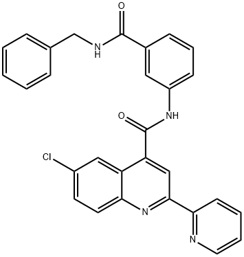 N-[3-(benzylcarbamoyl)phenyl]-6-chloro-2-pyridin-2-ylquinoline-4-carboxamide Struktur