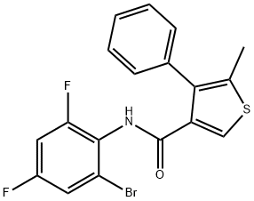 N-(2-bromo-4,6-difluorophenyl)-5-methyl-4-phenylthiophene-3-carboxamide Struktur