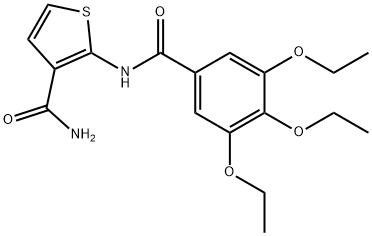 2-[(3,4,5-triethoxybenzoyl)amino]thiophene-3-carboxamide Struktur