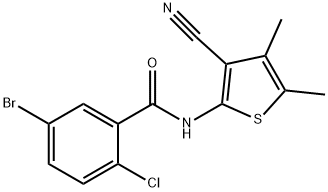 5-bromo-2-chloro-N-(3-cyano-4,5-dimethylthiophen-2-yl)benzamide Struktur