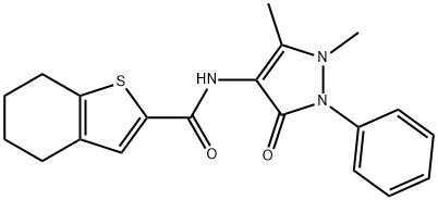 N-(1,5-dimethyl-3-oxo-2-phenylpyrazol-4-yl)-4,5,6,7-tetrahydro-1-benzothiophene-2-carboxamide Struktur