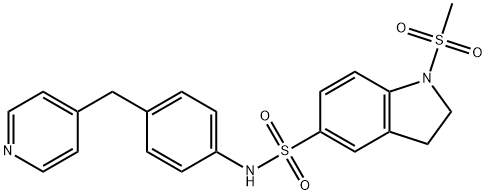 1-methylsulfonyl-N-[4-(pyridin-4-ylmethyl)phenyl]-2,3-dihydroindole-5-sulfonamide Struktur