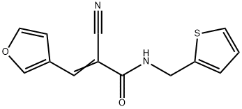 (E)-2-cyano-3-(furan-3-yl)-N-(thiophen-2-ylmethyl)prop-2-enamide Struktur