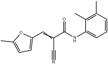 (Z)-2-cyano-N-(2,3-dimethylphenyl)-3-(5-methylfuran-2-yl)prop-2-enamide Struktur