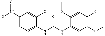 1-(4-chloro-2,5-dimethoxyphenyl)-3-(2-methoxy-4-nitrophenyl)urea Struktur