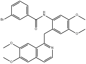 3-bromo-N-[2-[(6,7-dimethoxyisoquinolin-1-yl)methyl]-4,5-dimethoxyphenyl]benzamide Struktur