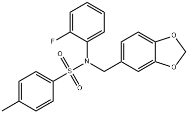 N-(1,3-benzodioxol-5-ylmethyl)-N-(2-fluorophenyl)-4-methylbenzenesulfonamide Struktur