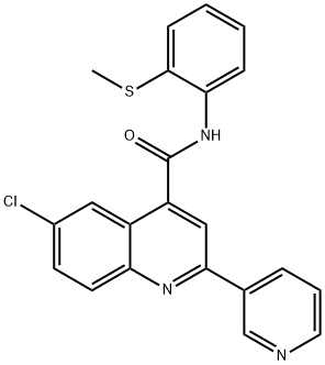 6-chloro-N-(2-methylsulfanylphenyl)-2-pyridin-3-ylquinoline-4-carboxamide Struktur