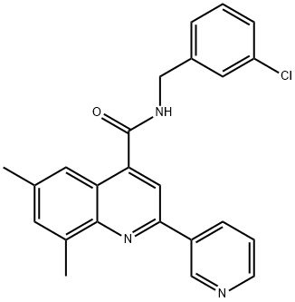 N-[(3-chlorophenyl)methyl]-6,8-dimethyl-2-pyridin-3-ylquinoline-4-carboxamide|