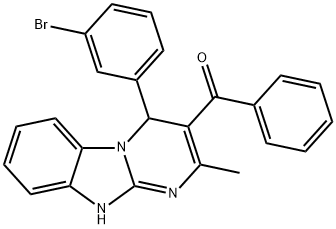 [4-(3-bromophenyl)-2-methyl-1,4-dihydropyrimido[1,2-a]benzimidazol-3-yl]-phenylmethanone Struktur