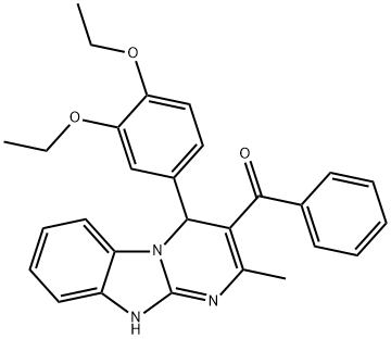 [4-(3,4-diethoxyphenyl)-2-methyl-1,4-dihydropyrimido[1,2-a]benzimidazol-3-yl]-phenylmethanone Structure