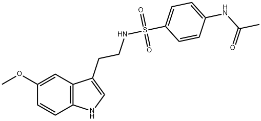 N-[4-[2-(5-methoxy-1H-indol-3-yl)ethylsulfamoyl]phenyl]acetamide Struktur