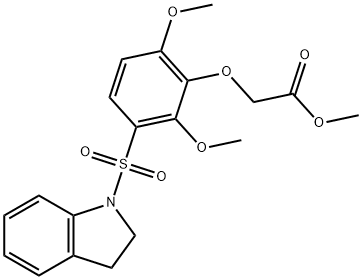 methyl 2-[3-(2,3-dihydroindol-1-ylsulfonyl)-2,6-dimethoxyphenoxy]acetate Structure