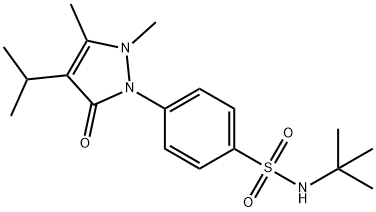 N-tert-butyl-4-(2,3-dimethyl-5-oxo-4-propan-2-ylpyrazol-1-yl)benzenesulfonamide Struktur