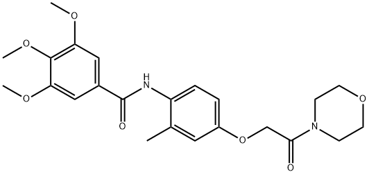 3,4,5-trimethoxy-N-[2-methyl-4-(2-morpholin-4-yl-2-oxoethoxy)phenyl]benzamide Struktur