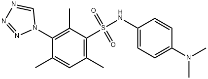 N-[4-(dimethylamino)phenyl]-2,4,6-trimethyl-3-(tetrazol-1-yl)benzenesulfonamide Struktur