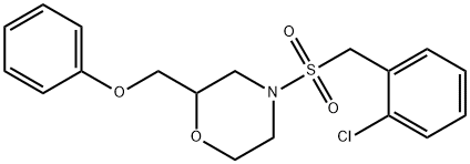 4-[(2-chlorophenyl)methylsulfonyl]-2-(phenoxymethyl)morpholine Struktur