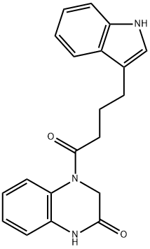 4-[4-(1H-indol-3-yl)butanoyl]-1,3-dihydroquinoxalin-2-one Struktur