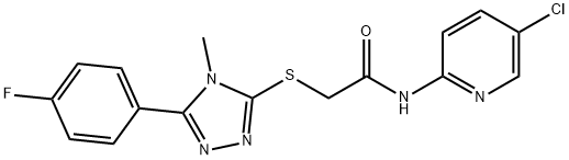 N-(5-chloropyridin-2-yl)-2-[[5-(4-fluorophenyl)-4-methyl-1,2,4-triazol-3-yl]sulfanyl]acetamide Struktur