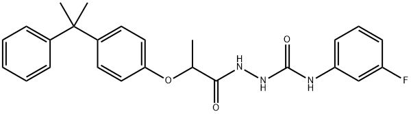 1-(3-fluorophenyl)-3-[2-[4-(2-phenylpropan-2-yl)phenoxy]propanoylamino]urea Struktur