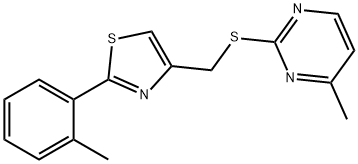 2-(2-methylphenyl)-4-[(4-methylpyrimidin-2-yl)sulfanylmethyl]-1,3-thiazole Struktur