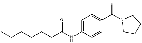 N-[4-(pyrrolidine-1-carbonyl)phenyl]heptanamide Struktur