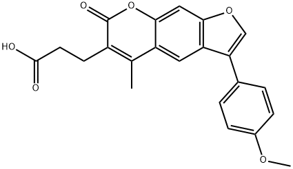 3-[3-(4-methoxyphenyl)-5-methyl-7-oxofuro[3,2-g]chromen-6-yl]propanoic acid Struktur