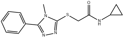 N-cyclopropyl-2-[(4-methyl-5-phenyl-1,2,4-triazol-3-yl)sulfanyl]acetamide Struktur