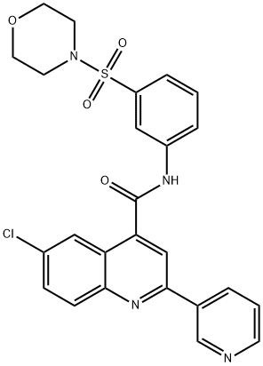 6-chloro-N-(3-morpholin-4-ylsulfonylphenyl)-2-pyridin-3-ylquinoline-4-carboxamide Struktur