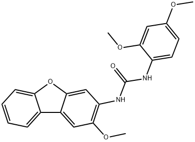 1-(2,4-dimethoxyphenyl)-3-(2-methoxydibenzofuran-3-yl)urea Struktur