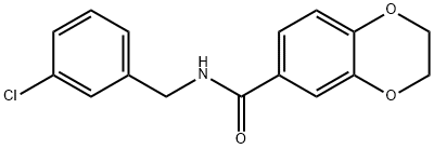 N-[(3-chlorophenyl)methyl]-2,3-dihydro-1,4-benzodioxine-6-carboxamide Struktur