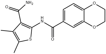 N-(3-carbamoyl-4,5-dimethylthiophen-2-yl)-2,3-dihydro-1,4-benzodioxine-6-carboxamide Structure