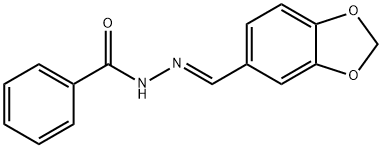 N-[(E)-1,3-benzodioxol-5-ylmethylideneamino]benzamide Struktur