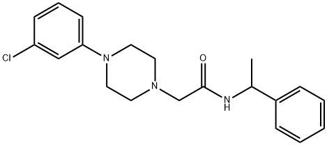 2-[4-(3-chlorophenyl)piperazin-1-yl]-N-(1-phenylethyl)acetamide Struktur