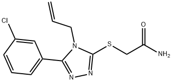 2-[[5-(3-chlorophenyl)-4-prop-2-enyl-1,2,4-triazol-3-yl]sulfanyl]acetamide Struktur