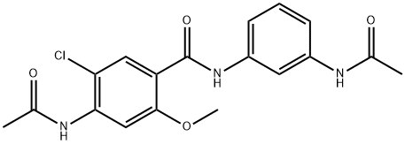 4-acetamido-N-(3-acetamidophenyl)-5-chloro-2-methoxybenzamide Struktur