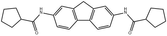 N-[7-(cyclopentanecarbonylamino)-9H-fluoren-2-yl]cyclopentanecarboxamide Struktur