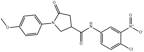 N-(4-chloro-3-nitrophenyl)-1-(4-methoxyphenyl)-5-oxopyrrolidine-3-carboxamide Struktur