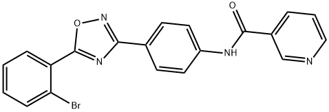 N-[4-[5-(2-bromophenyl)-1,2,4-oxadiazol-3-yl]phenyl]pyridine-3-carboxamide Struktur