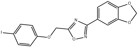 3-(1,3-benzodioxol-5-yl)-5-[(4-iodophenoxy)methyl]-1,2,4-oxadiazole Struktur