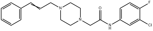 N-(3-chloro-4-fluorophenyl)-2-[4-[(E)-3-phenylprop-2-enyl]piperazin-1-yl]acetamide Struktur