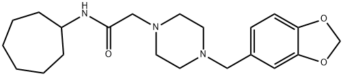 2-[4-(1,3-benzodioxol-5-ylmethyl)piperazin-1-yl]-N-cycloheptylacetamide Struktur