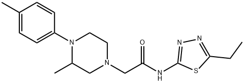 N-(5-ethyl-1,3,4-thiadiazol-2-yl)-2-[3-methyl-4-(4-methylphenyl)piperazin-1-yl]acetamide Struktur