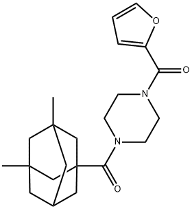 [4-(3,5-dimethyladamantane-1-carbonyl)piperazin-1-yl]-(furan-2-yl)methanone Struktur