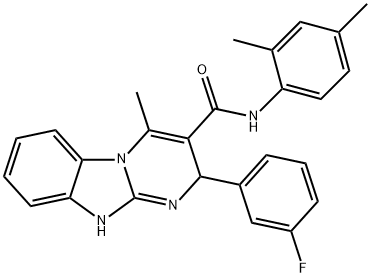 N-(2,4-dimethylphenyl)-2-(3-fluorophenyl)-4-methyl-2,10-dihydropyrimido[1,2-a]benzimidazole-3-carboxamide Struktur