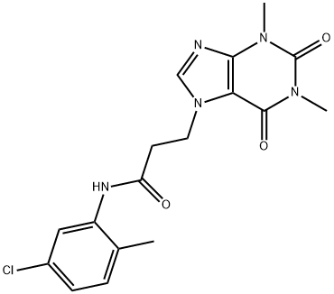 N-(5-chloro-2-methylphenyl)-3-(1,3-dimethyl-2,6-dioxopurin-7-yl)propanamide Struktur