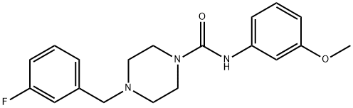 4-[(3-fluorophenyl)methyl]-N-(3-methoxyphenyl)piperazine-1-carboxamide Struktur