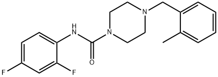 N-(2,4-difluorophenyl)-4-[(2-methylphenyl)methyl]piperazine-1-carboxamide Struktur