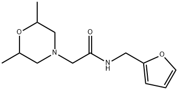 2-(2,6-dimethylmorpholin-4-yl)-N-(furan-2-ylmethyl)acetamide Struktur